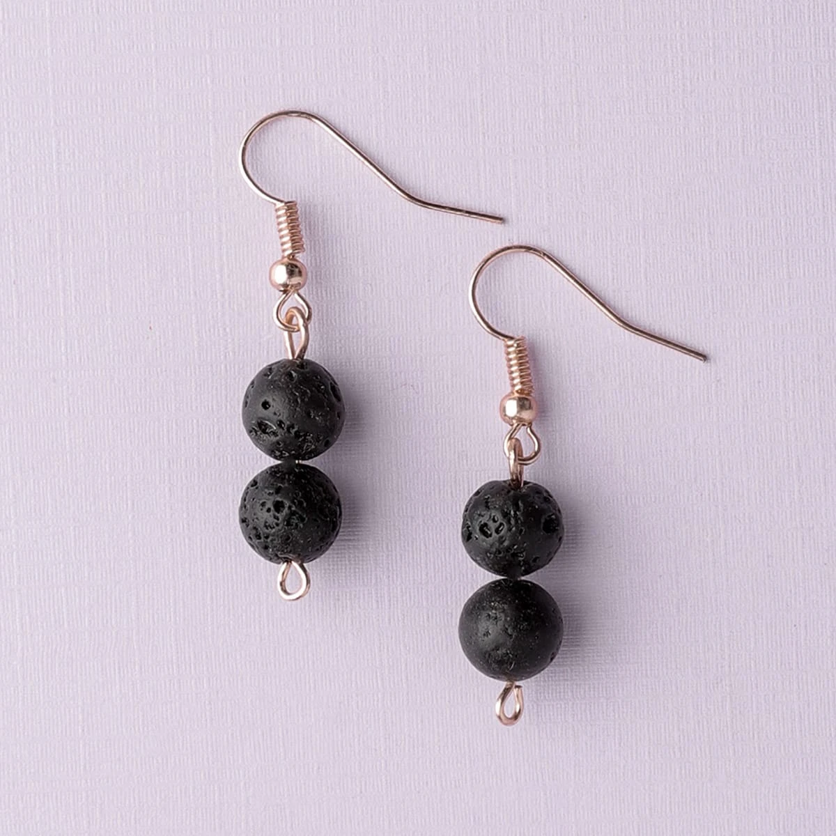 Double Lava Stone Diffuser Earrings - Image 2