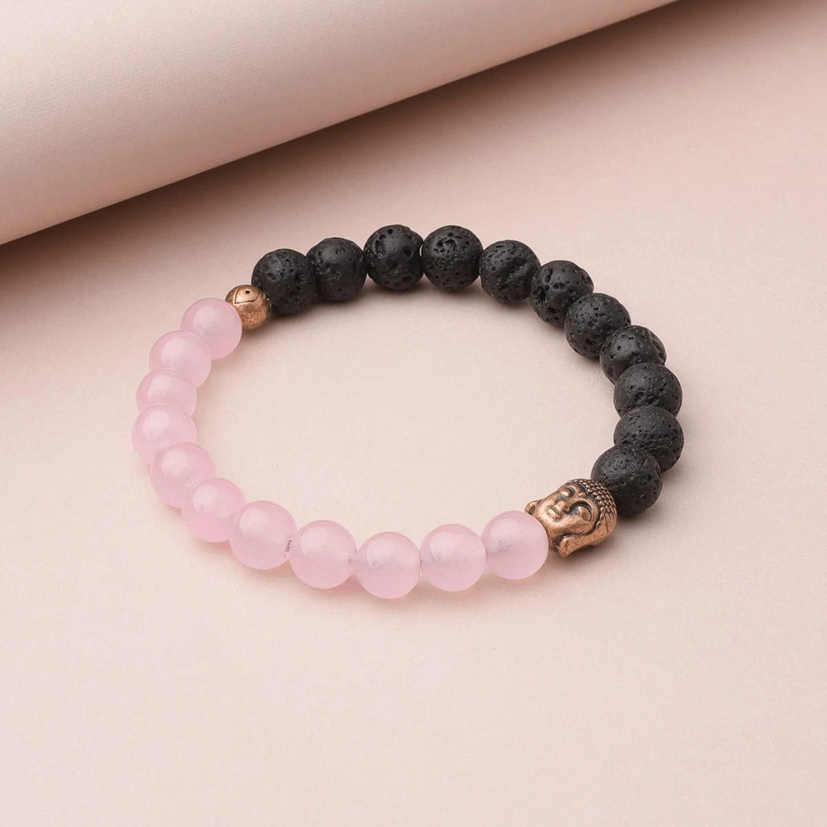 Rose Quartz Buddha Diffuser Bracelet - Image 4