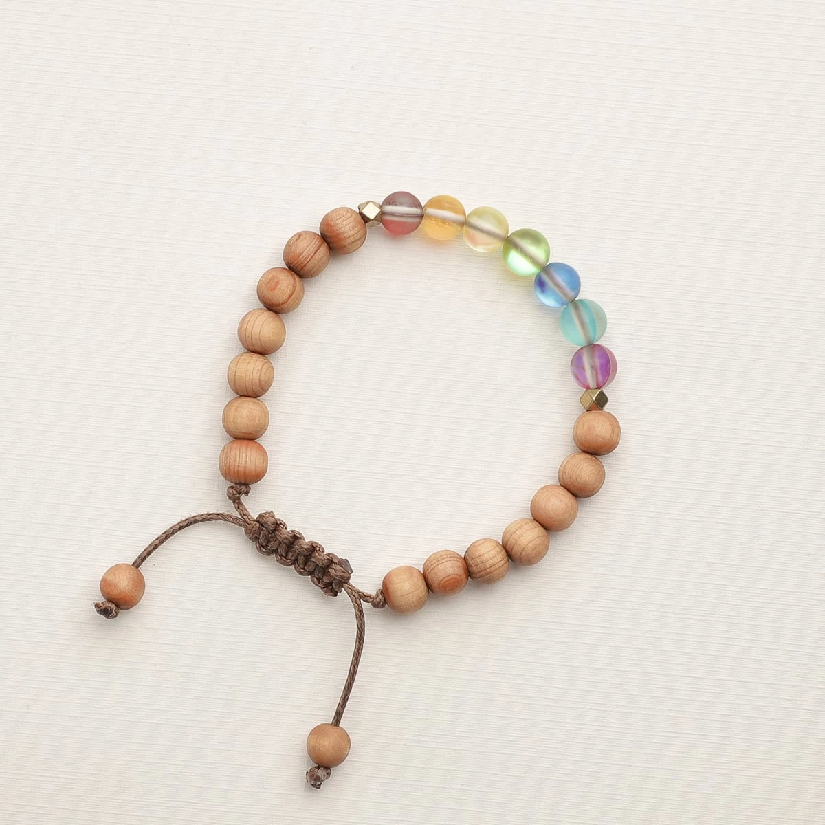 Glow Glass Chakra Wood Adjustable Bracelet - Image 5