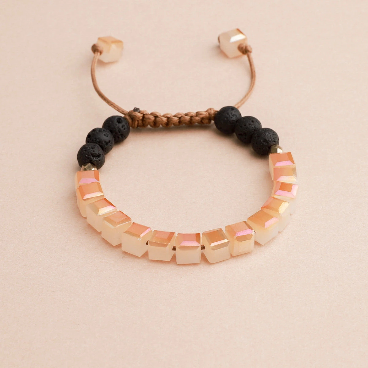 Kids Glass Diffuser Bracelet (Peaches & Cream) - Image 4