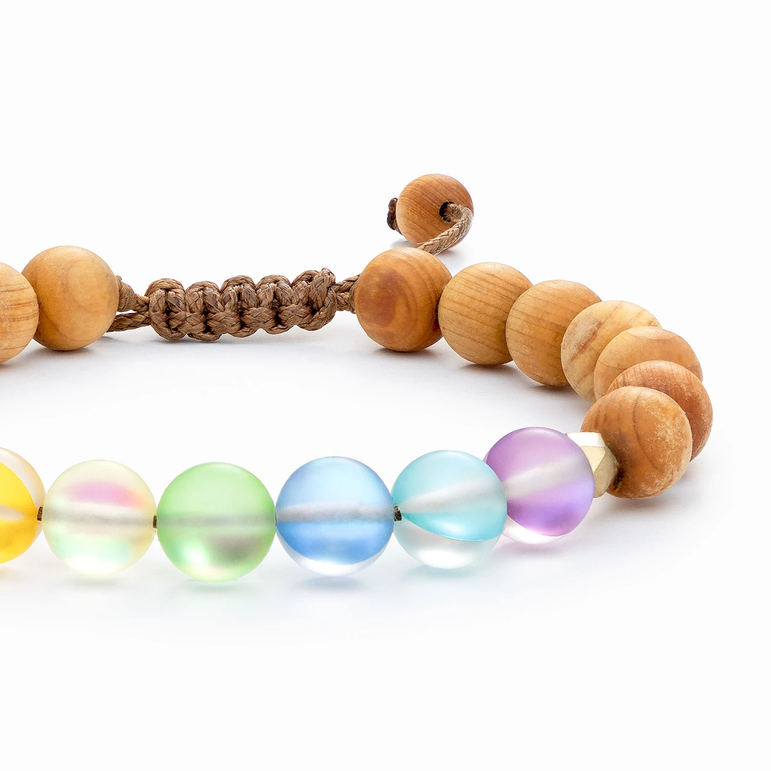 Glow Glass Chakra Wood Adjustable Bracelet - Image 2