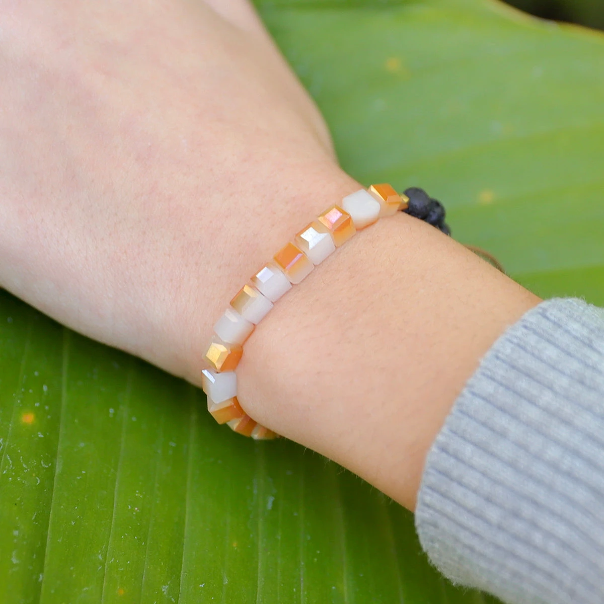 Kids Glass Diffuser Bracelet (Peaches & Cream) - Image 7