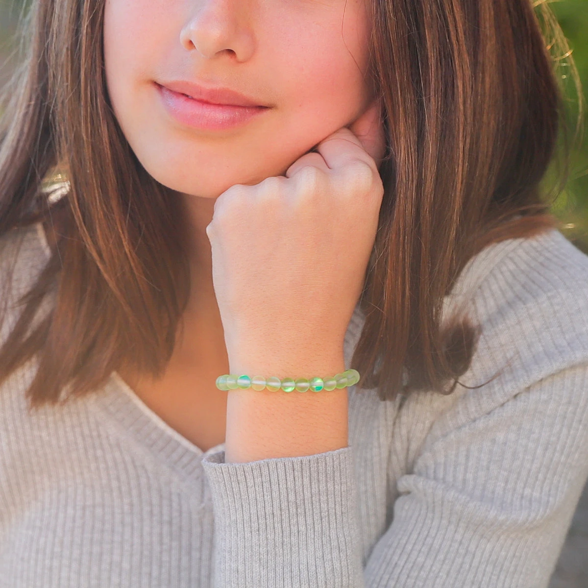 Kids Glow Glass Adjustable Bracelet (Green) - Image 6