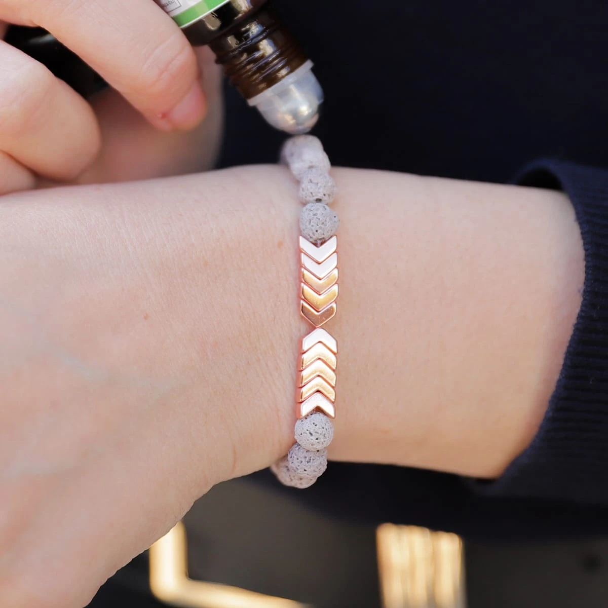 Gray Lava Sacred Arrow Diffuser Bracelet - Image 15