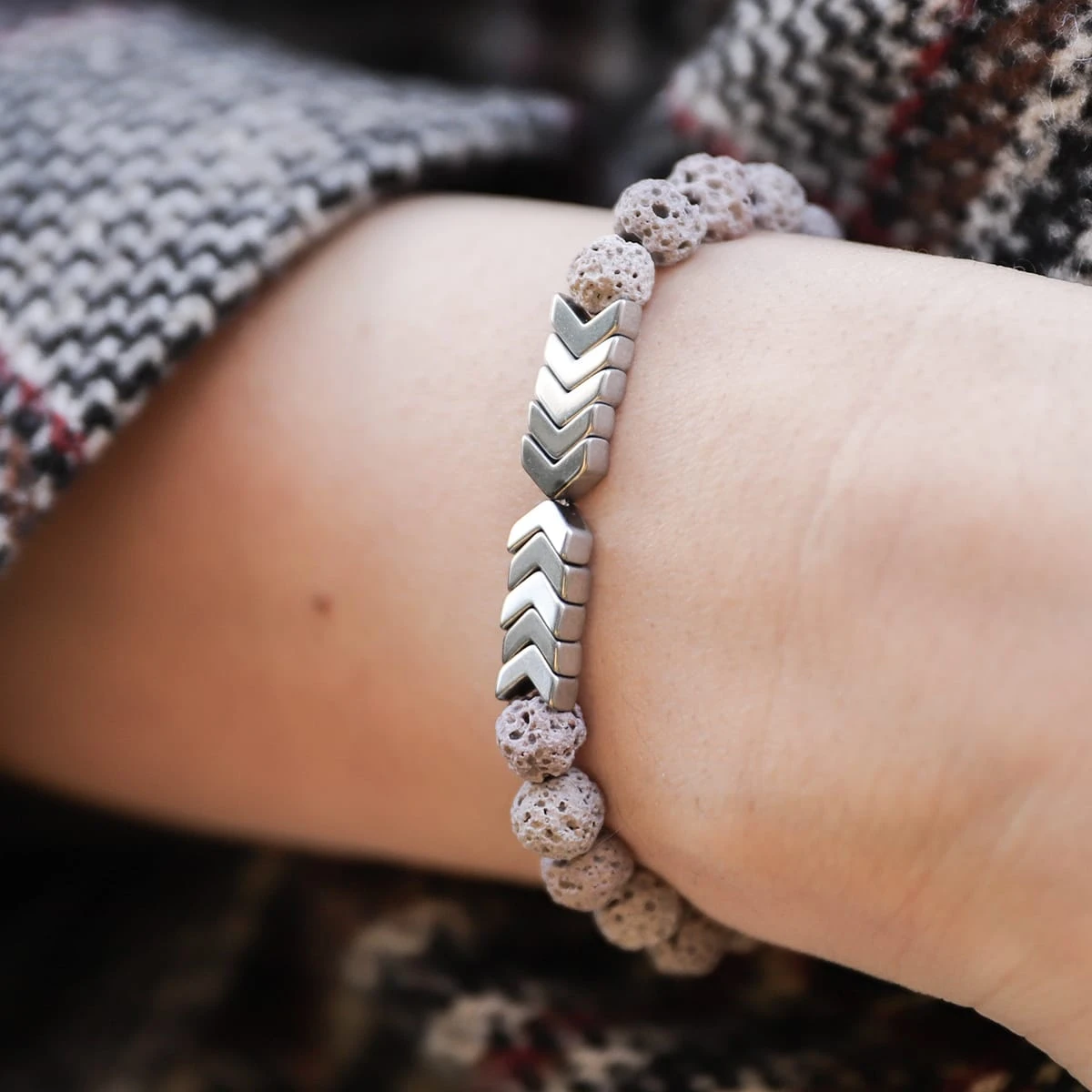 Gray Lava Sacred Arrow Diffuser Bracelet - Image 18