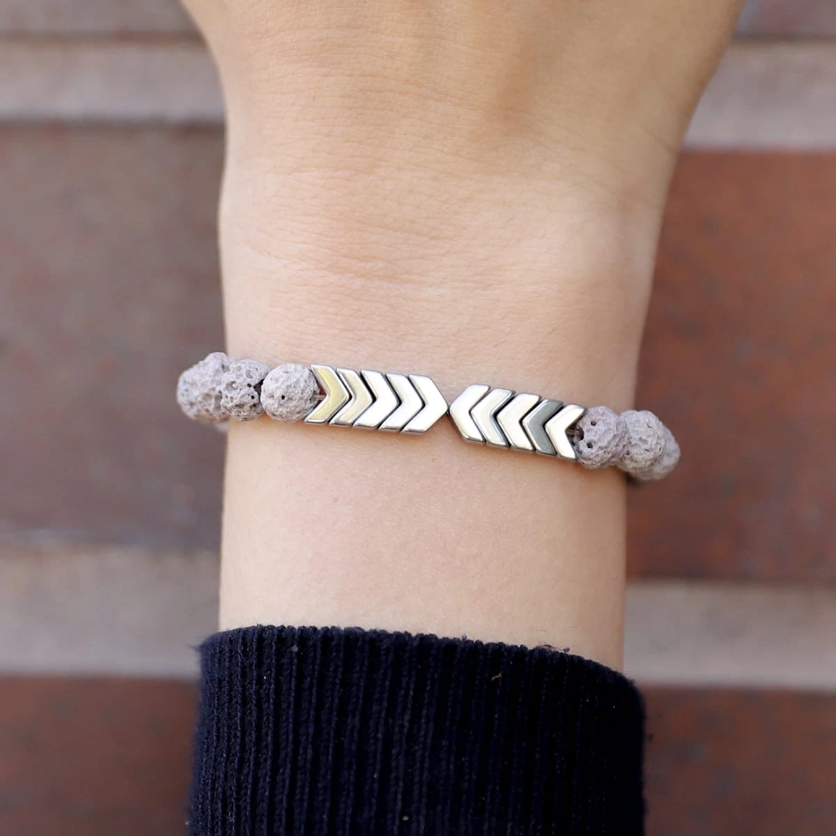 Gray Lava Sacred Arrow Diffuser Bracelet - Image 19