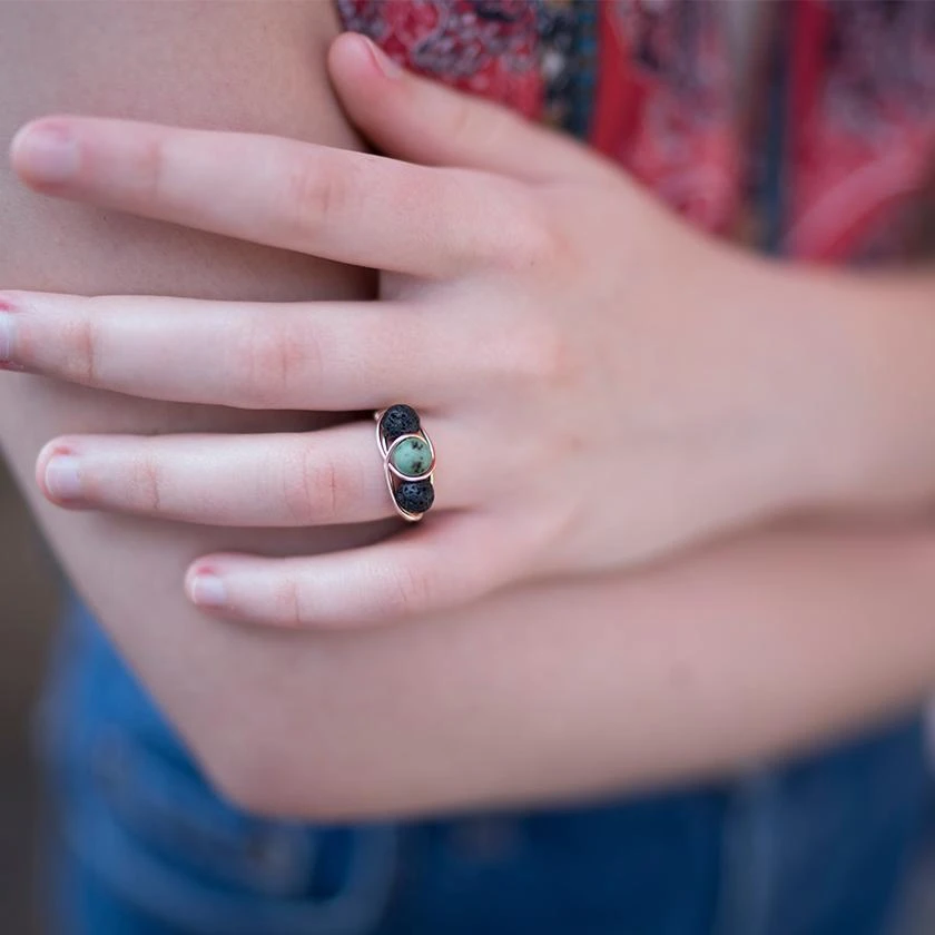 African Turquoise Diffuser Ring - Image 5