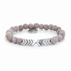 Gray Lava Sacred Arrow Diffuser Bracelet