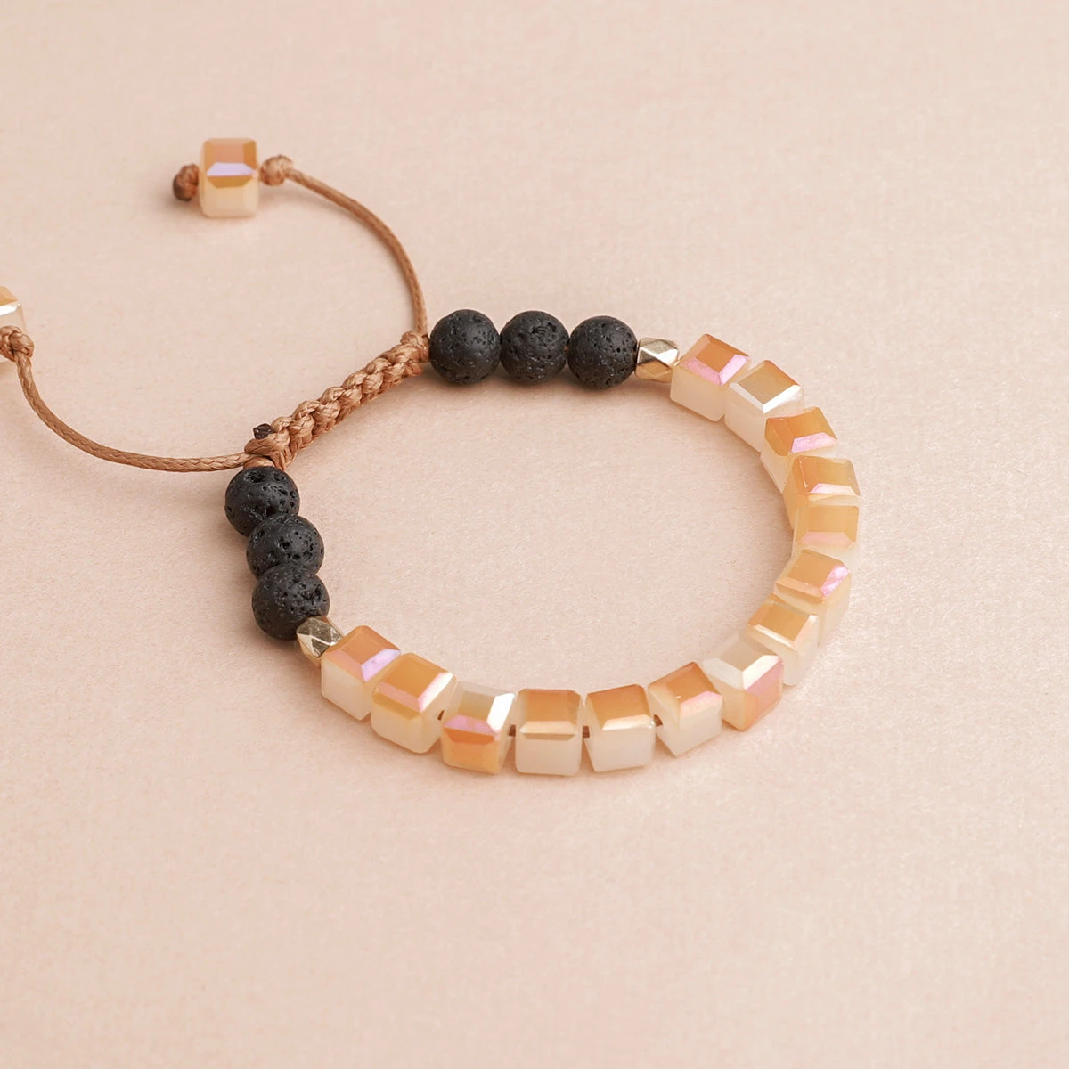Kids Glass Diffuser Bracelet (Peaches & Cream) - Image 3