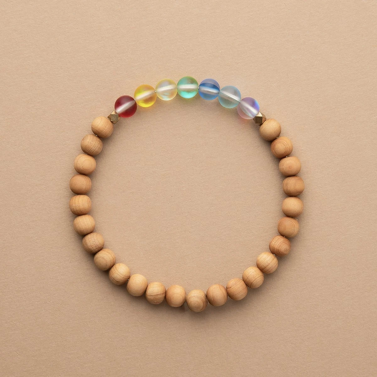 Glow Glass Chakra Wood Bracelet - Image 5