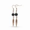 Lava Stone Feather Earrings