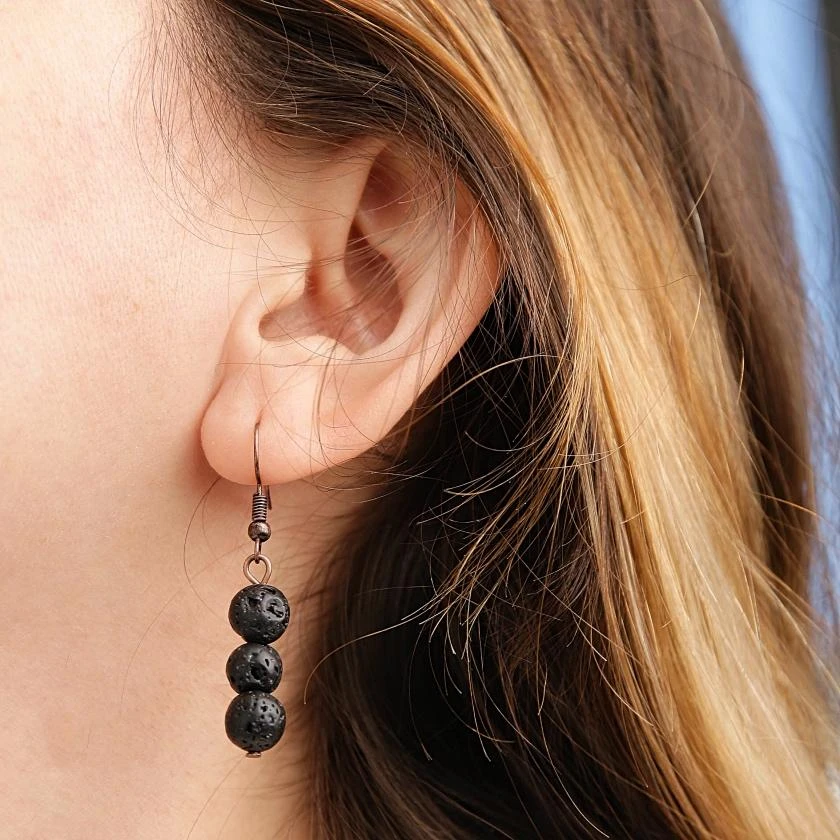 Lava Stone Diffuser Earrings - Image 5